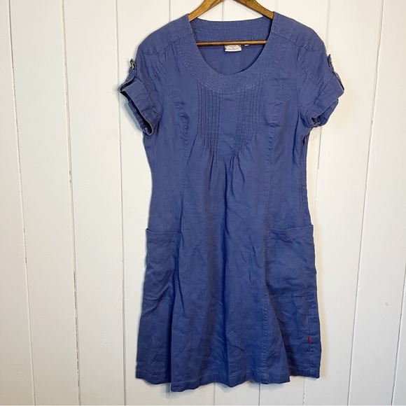 Pure Love by Jackpot 100% Organic Linen Periwinkle Dress. Size 38. - Picture 1 of 10